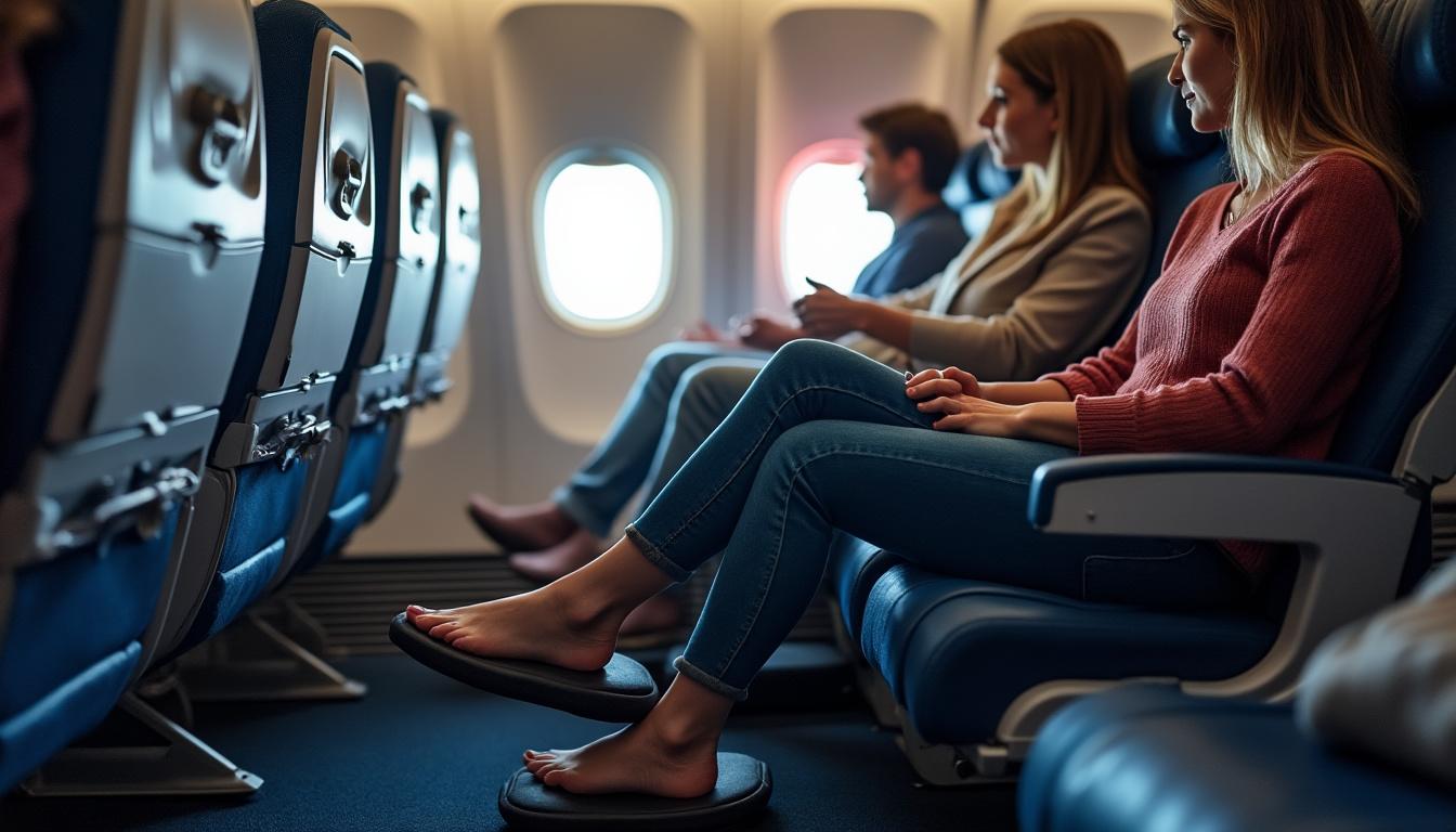 découvrez notre repose-pieds de voyage, l'accessoire idéal pour prévenir les jambes lourdes lors de vos déplacements. confortable et pratique, il vous accompagnera partout pour un voyage agréable et relaxant.