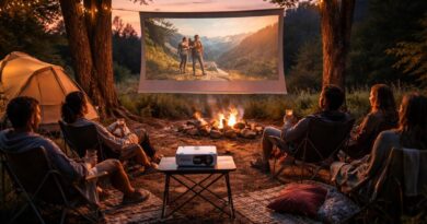 découvrez le mini vidéoprojecteur epson, l'allié parfait pour des vacances nomades et un cinéma en plein air lors de vos escapades en camping.