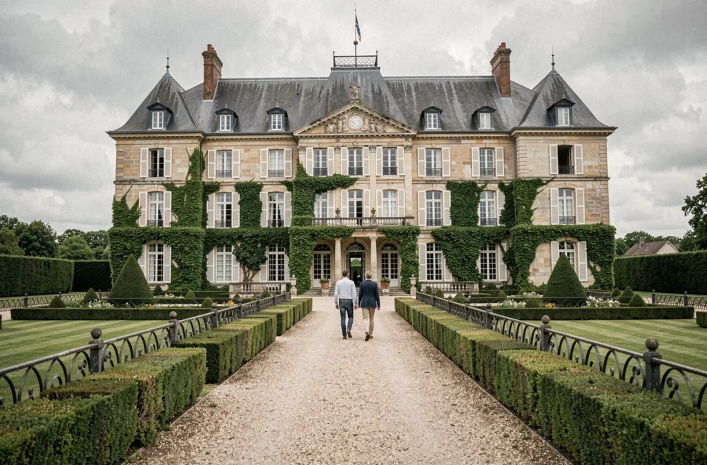 Façade extérieure du Château de Beaulieu, hôtel avec spa dans le Nord, entouré de jardins à la française